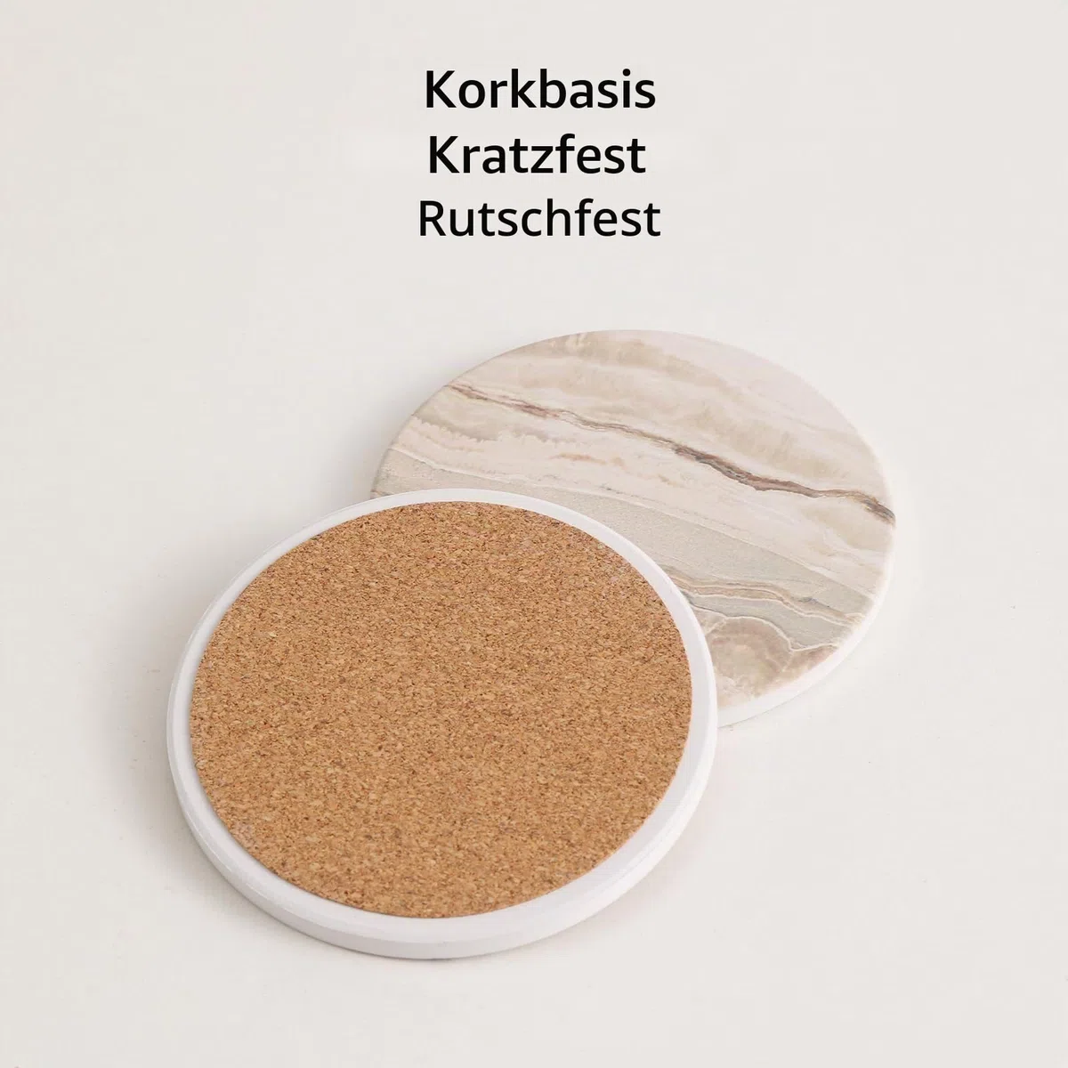 LIFVER Marmor Glas Untersetzer-Set 6er, Absorbierend Mit Korkboden Und Halter, Für Getränke in Bars, Cafés, Haus, Party, Büro, Geschenke Für Mama Papa