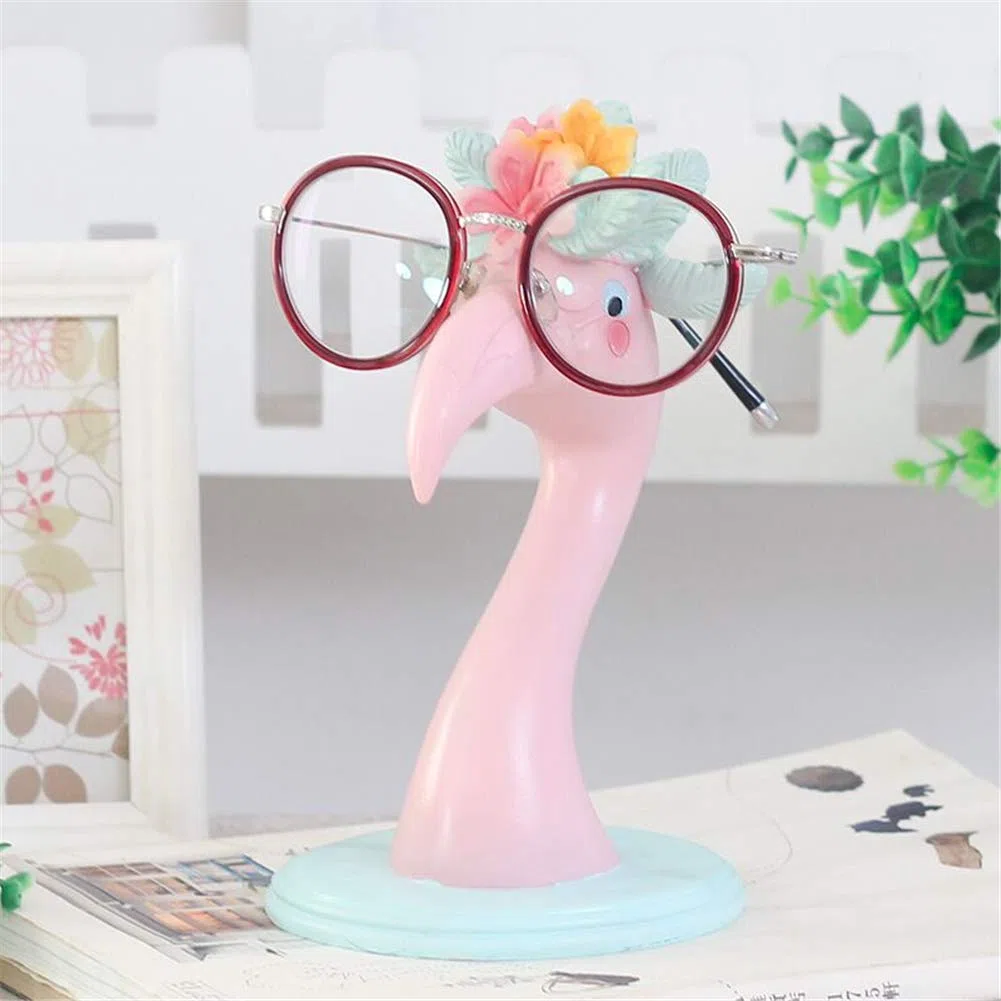 Niedlicher Brillenhalter Eleganter rosa Flamingo-Brillenständerhalter, Brillenzubehör für dekorativen Schreibtisch/Heim/Büro