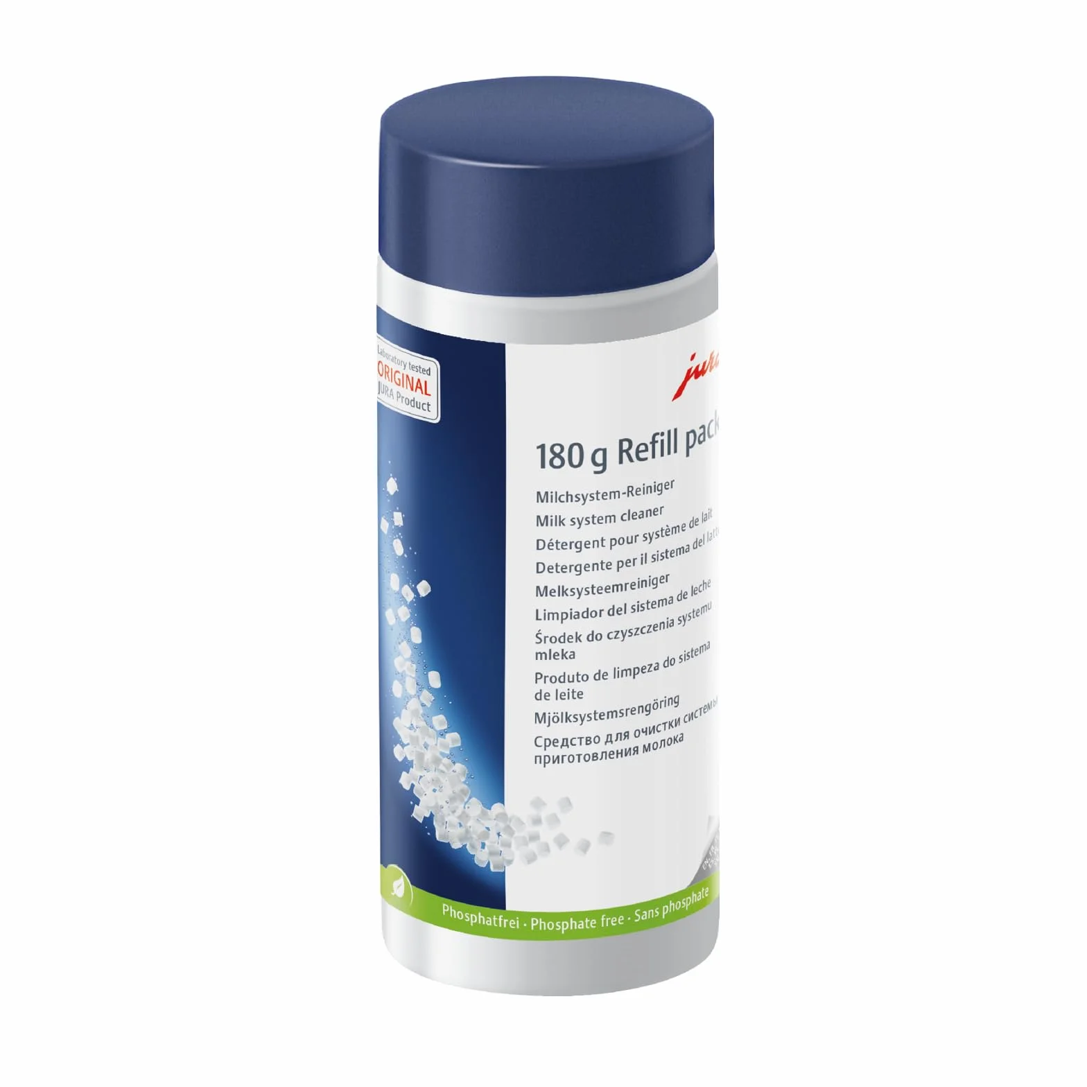 JURA original - Mini-Tabs zur Milchsystem-Reinigung für 60 Reinigungen - TÜV-zertifizierte Hygiene - 180 g Nachfüllflasche - 24212