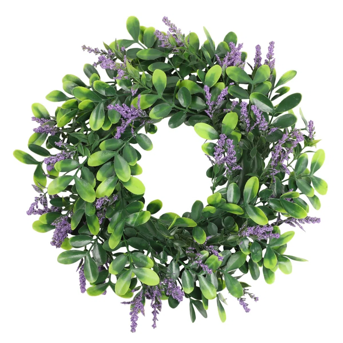 35cm Eukalyptus Türkranz mit Lavendel, Künstlicher Grün Pflanzen Kranz, Moderner Türkranz für Haustür Wohnzimmer, Alljährliche Heimdekoration