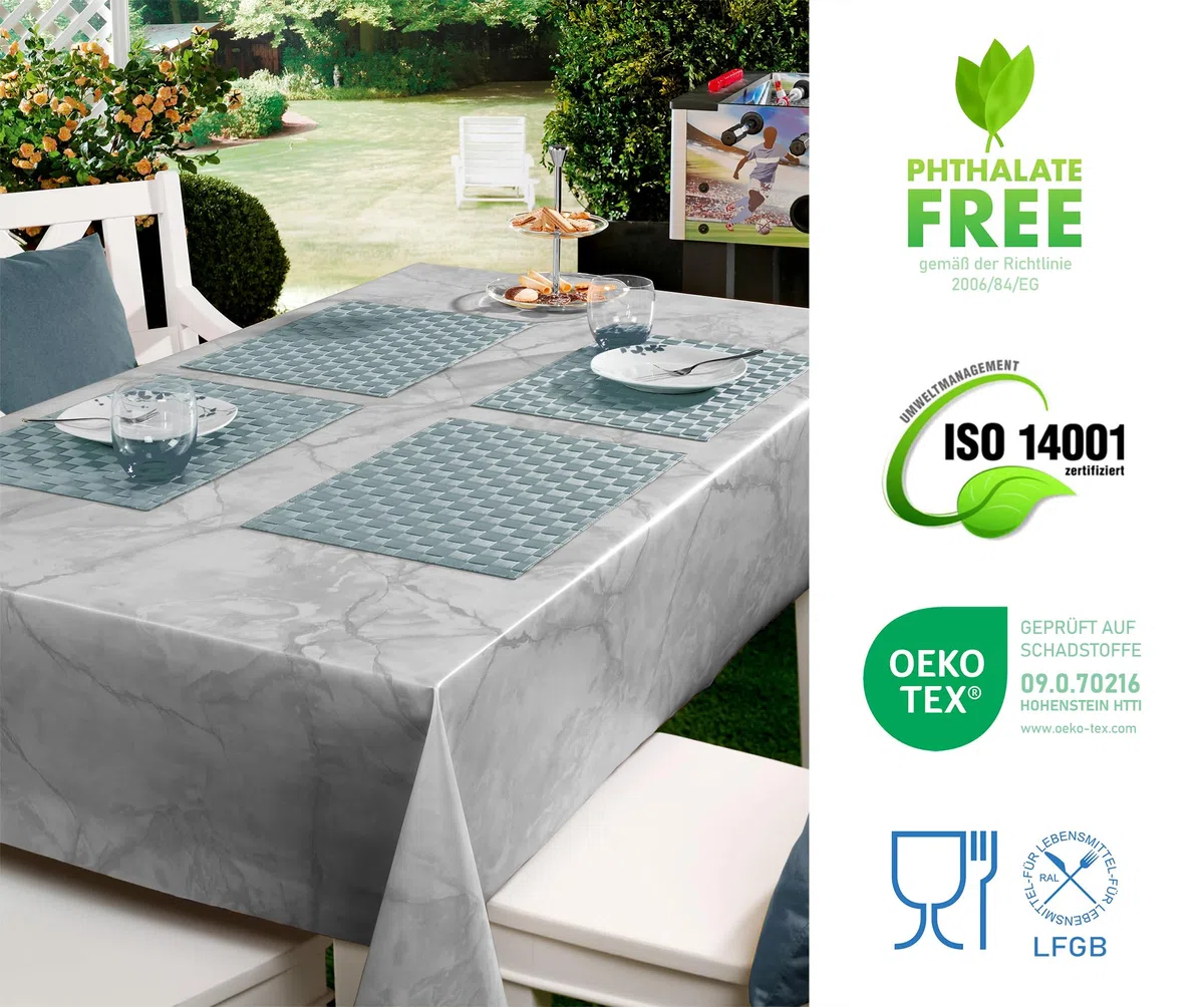 BEAUTEX Wachstuchtischdecke Marmor eckig 140x100 abwaschbar fleckabweisend | wasserundurchlässig, pflegeleicht, strapazierfähig, zuschneidbar, edle Optik, ideal für Esszimmer, Garten und Balkon
