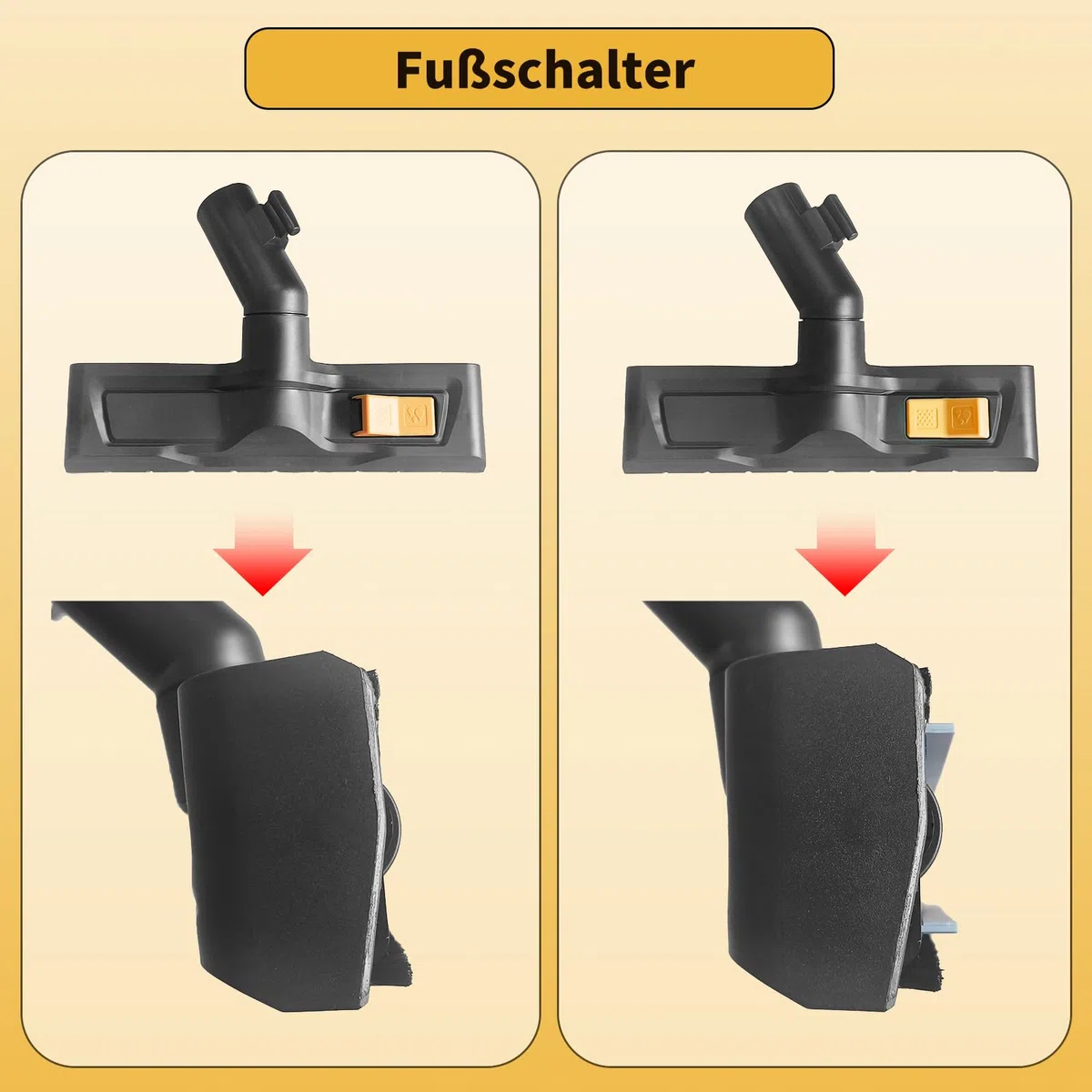 Bodendüse für Kärcher WD3, WD4, WD5, WD6, 35mm Trockensaugdüse Ersatz für Kärcher, Staubsauger Bodendüse Ersatzteile, Staubsauger Zubehör, Dampfreiniger Aufsätze für Hartboden & Teppich (Orange)