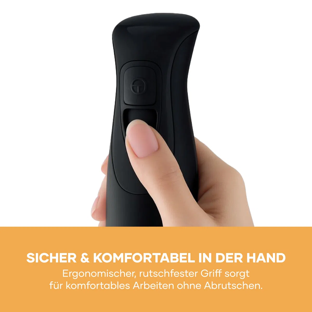 Severin Stabmixer zum Pürieren und Zerkleinern, Mixstab, abnehmbarer Mixfuß, Turbotaste, 2-Klingen-Messer, einfache Reinigung, rutschfester Griff, für Smoothies, Shakes, Saucen, 350W, schwarz, SM 3760
