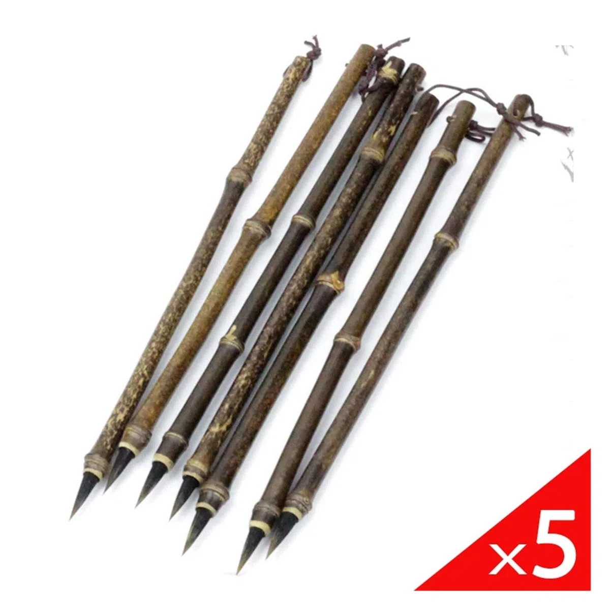 5 Stück Original Bambus Chinesischer Schreibpinsel Wieselhaar Traditioneller Malpinsel Xiaokai Regelmäßige Skript-Kalligraphiestifte