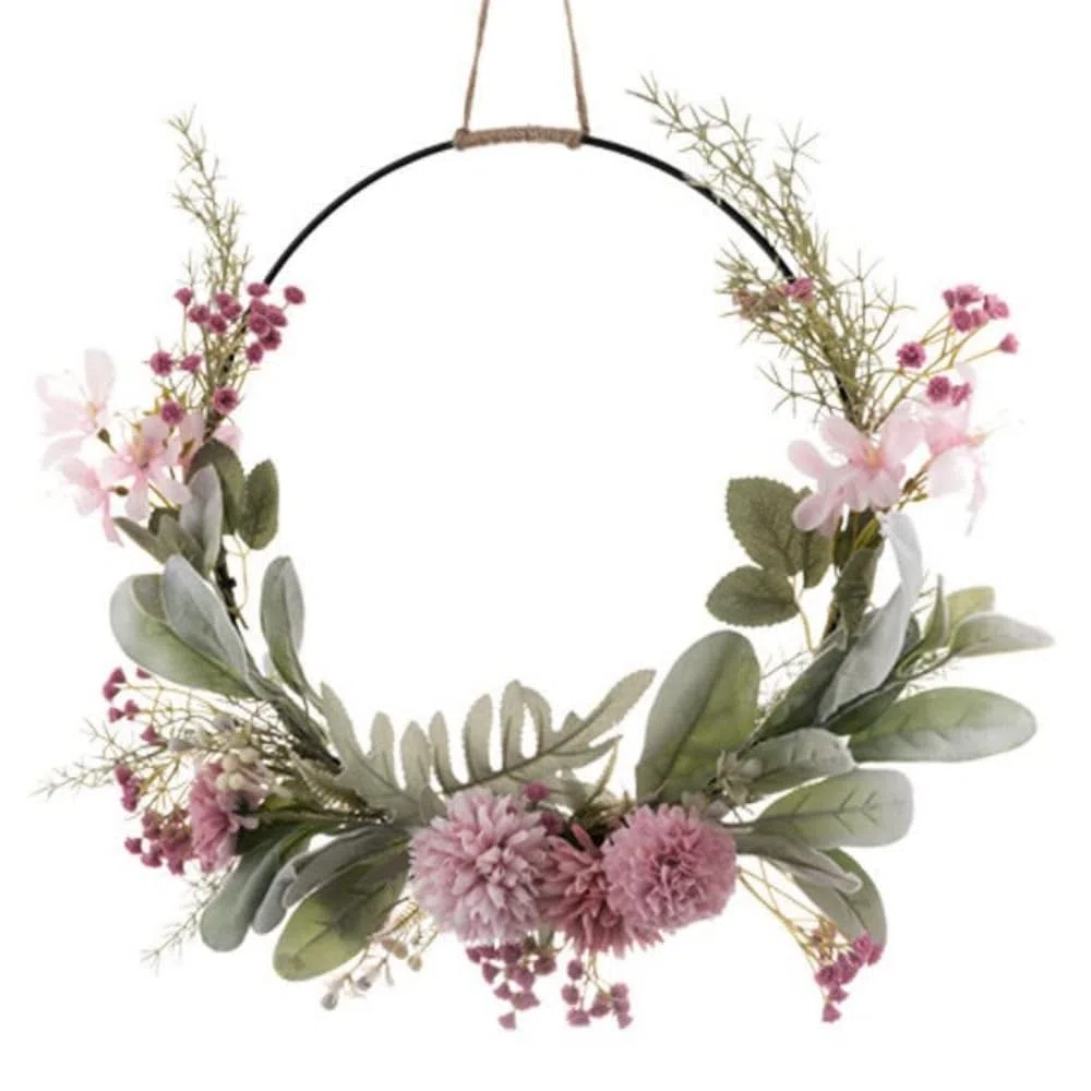 Türkranz Deko, 41cm Frühling, Ganzjährig Außen, Künstliche Orchideen, Fensterdeko Hängend, Türdeko Haustür, für Hochzeit Wohnzimmer
