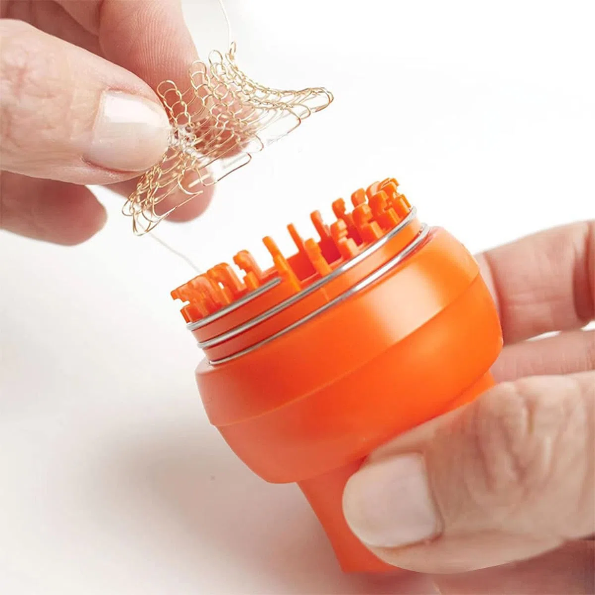 Namvo 1 STüCKE Draht H?keln Webstuhl Orange Draht Mesh Crinkle Auto Release Für Stricken