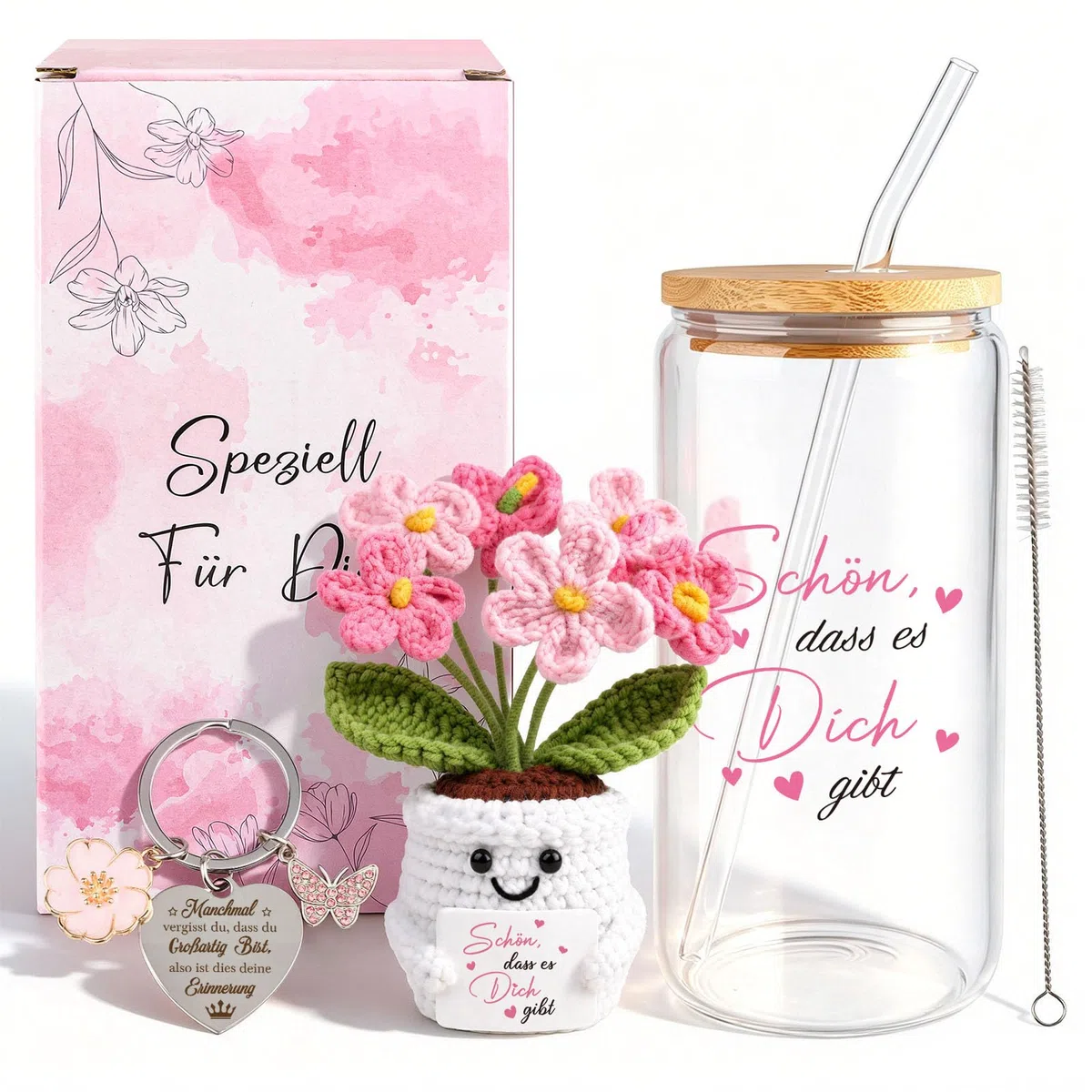 TUZELIYA Geschenke für Freundin - 500ml Trinkbecher Geburtstagsgeschenk für Frauen - Geschenkideen für Beste Freundin - Dankeschön Geschenk für Frau Familie Kollege Mama Freundinnen Nachbarin