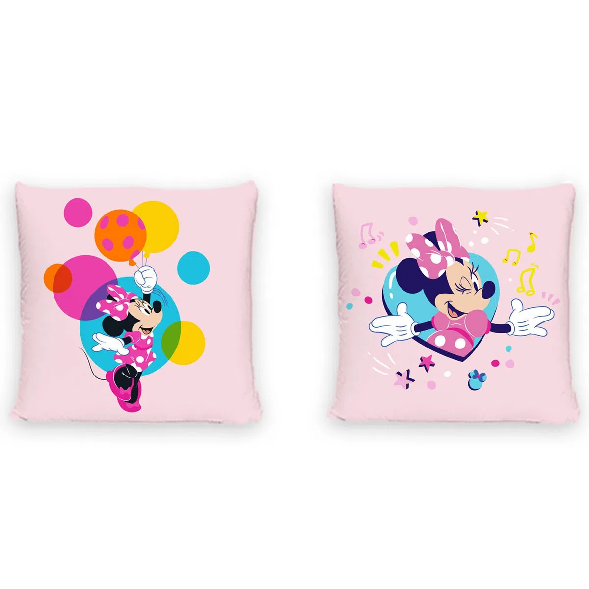 Minnie Mouse Kissen Balloon 40x40 cm Dekokissen Kuschelkissen Wendekissen Kinderkissen Schmusekissen Kopfkissen Disney Mickey Maus Daisy Donald Goofy Vorder- und Rückseite passend zur Bettwäsche