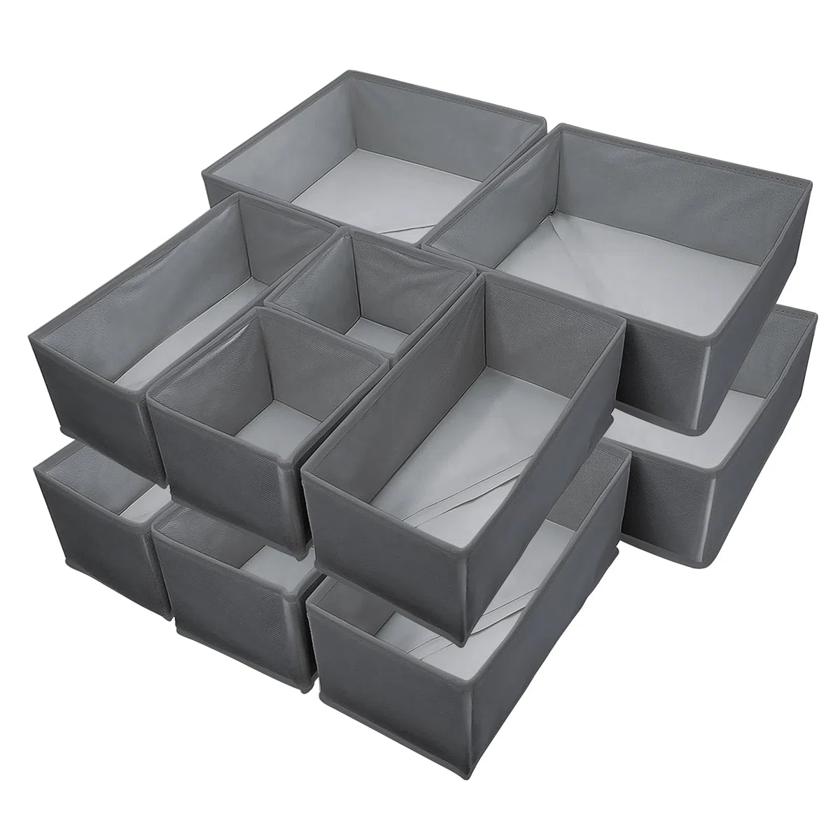 Schubladen organizer,schrank organizer,kleiderschrank organizer für Kleidung,Unterwäsche-Aufbewahrung,faltbar,Geeignet für Schlafzimmer,Schrank und Schubladen (Dunkelgrau, 12pcs)