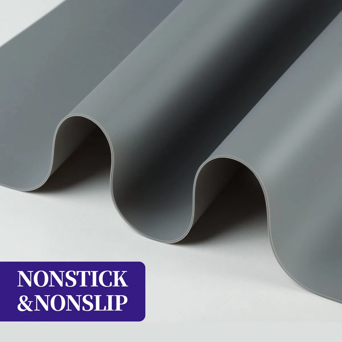 FANDAMEI 70x50 cm Große Silikonmatte mit Aufbewahrungsbeutel, Silikonfolie Bastelmatte Silikon Unterlage Antihafte Rutschfeste Tischmatte Arbeitsmatte Thekenmatte, für Handwerk, DIY, Dunkelgrau