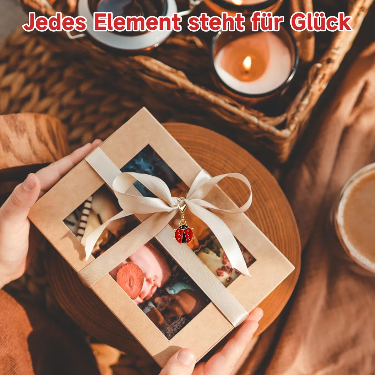 30 Pcs Silvester Glücksbringer Set, Kleine Glücksbringer Marienkäfer neujahr Klein für Neujahr Weihnachtsgeschenke