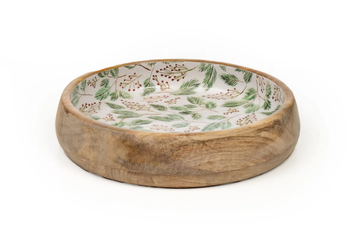 BOWL MADERA LACADA HOJAS