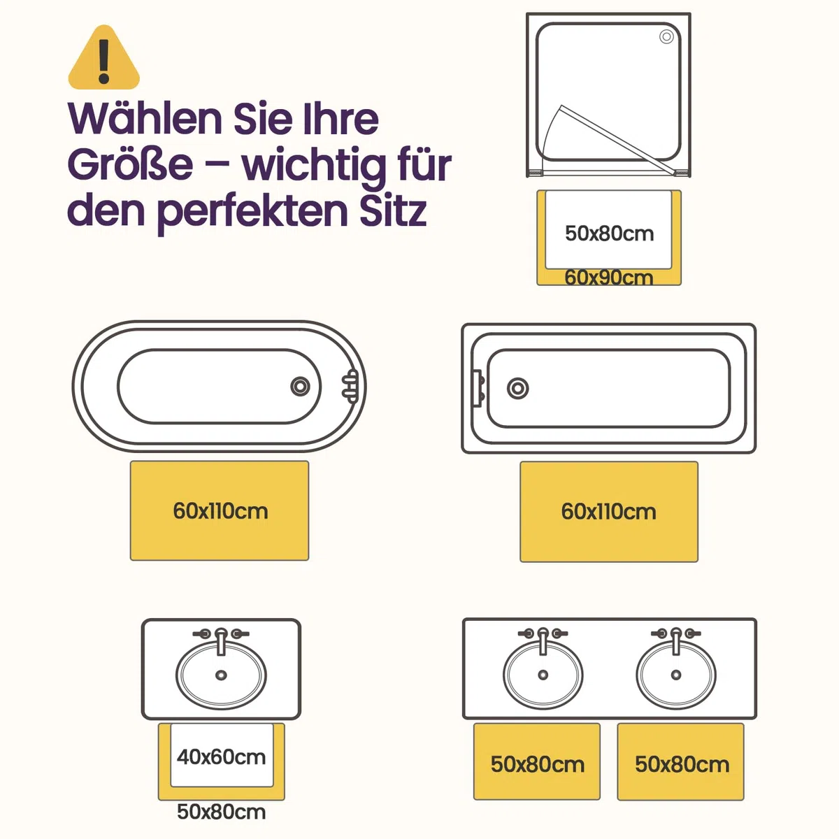 DEXI Badematte rutschfest 40 x 60 cm, Super Absorbierende Badezimmerteppich, schnelltrocknende Badvorleger, Waschbar Duschvorleger für Dusche, Badewannen und Badezimmer, Dunkelgrau