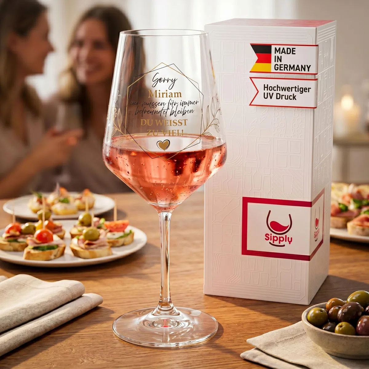 Weinglas personalisiert mit Namen und Spruch Du weißt zu viel! 0,5l Glas lustig für Spritz Getränke Cocktails Sekt Schorle Bowle oder Saft