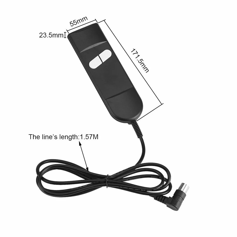 Acogedor Fernbedienung Handschalter 2 Tasten 5 Pin für Fernsehsessel Ruhesessel Handschalter für Hauptbürostuhl Stuhl Schwarz Kunststoff