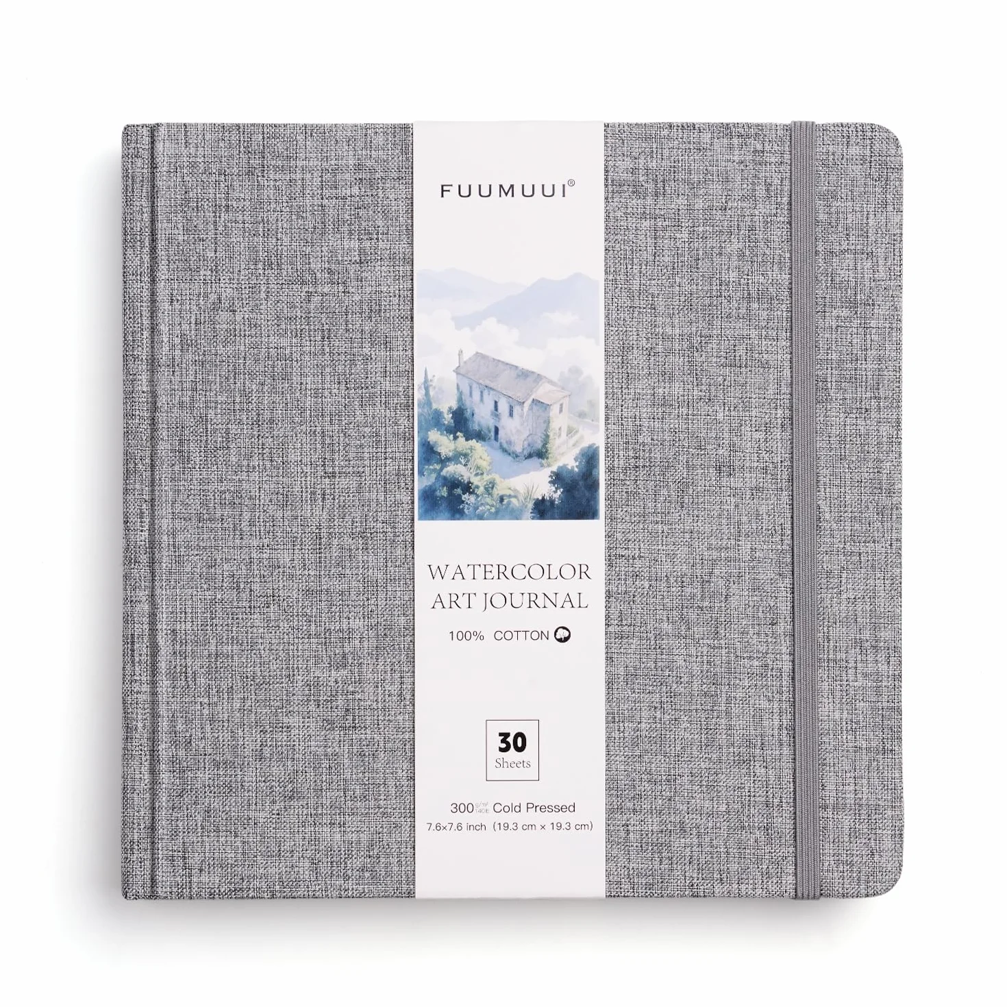 Aquarell Skizzenbuch 19x19cm 100% Baumwolle - 30 Blatt 300g/M² Säurefreis Premium Watercolor Paper, Kaltgepresst & Geleimt | Ideal für Aquarellmalerei Zeichnung und Handlettering, Weiß