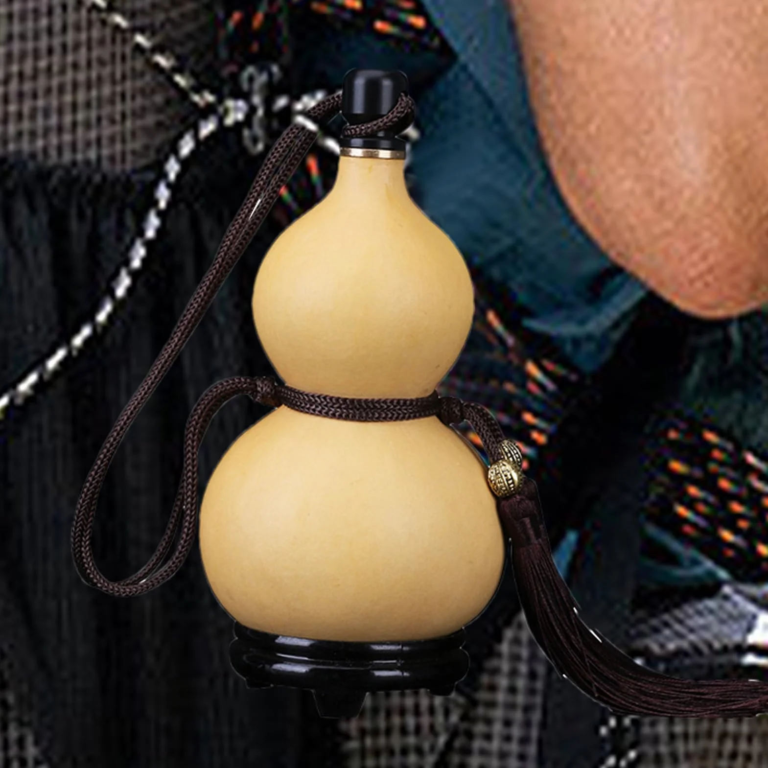 Natürliche Kürbisflasche Mit Kordel, 500ml Kürbisflasche Kalebasse Getrocknet Wasserflasche Wake Flasche Weintopf Mit Deckel Getrocknete Kür-bis Wasserflasche Zum Aufbewahren Von Getränken Im Freien
