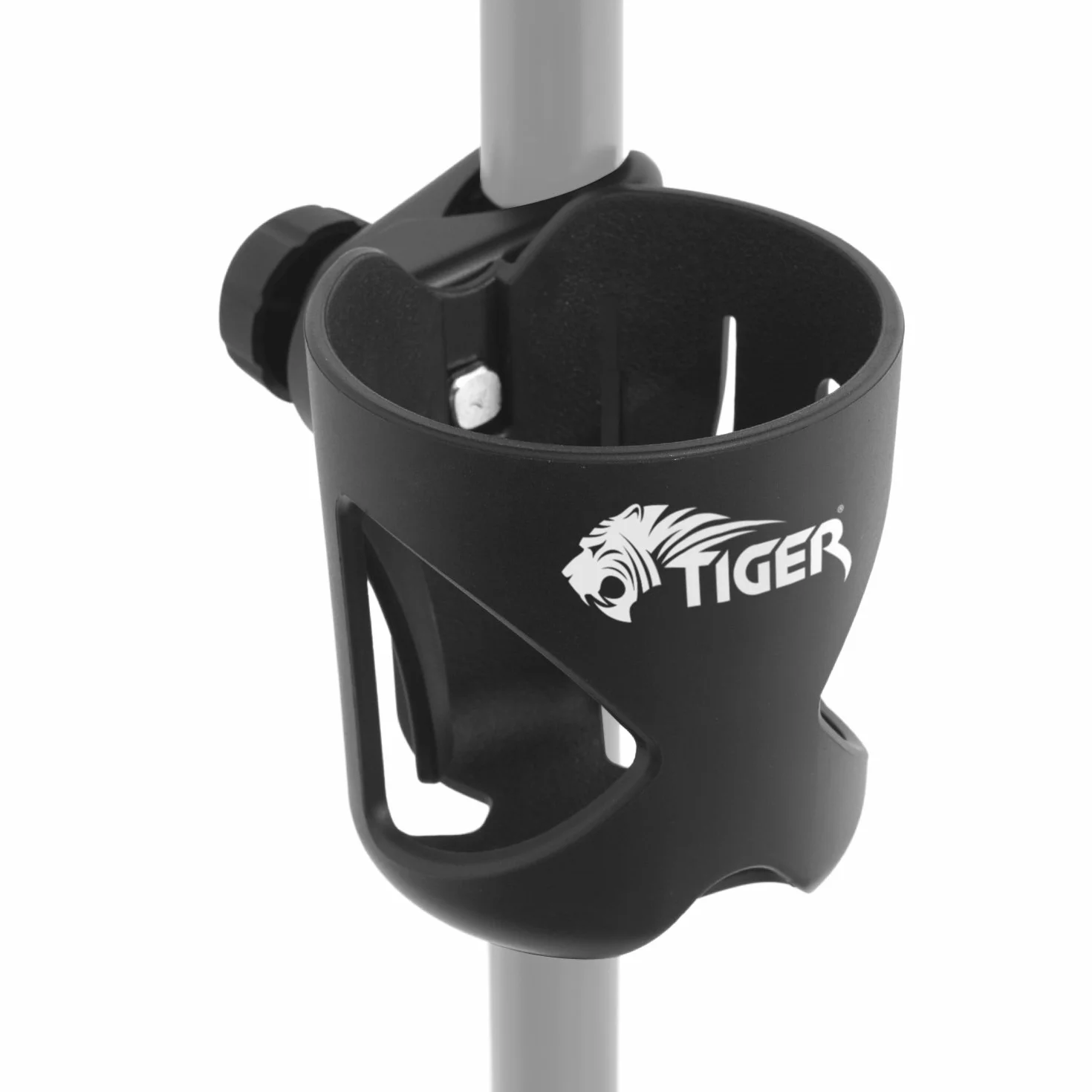 TIGER MSA79-BK Getränkehalter zum Anklemmen für Notenständer, Mikrofonständer und Trommelständer, Getränkehalter für Sänger, Schlagzeuger, Gitarristen und Bassisten