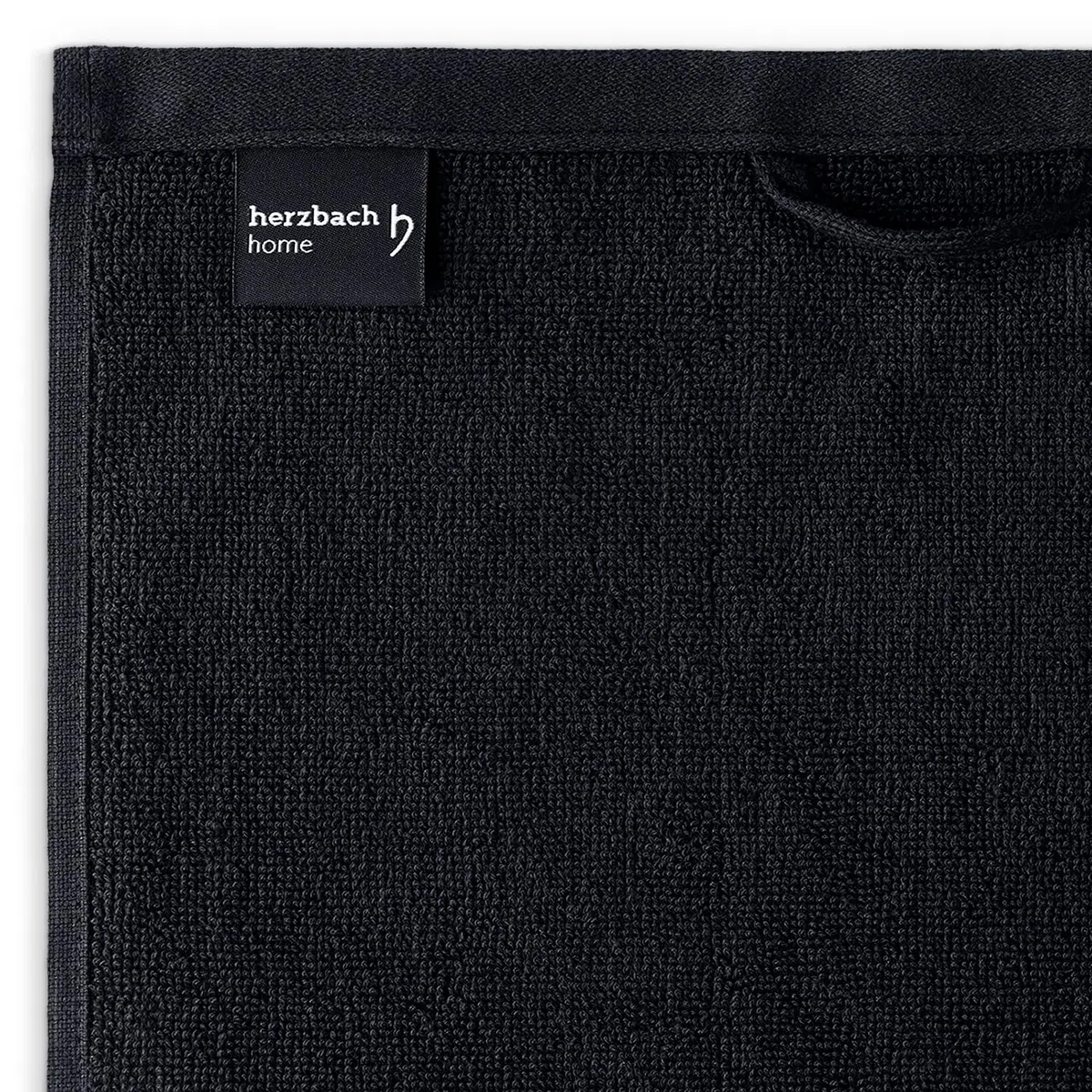 herzbach home Deep Black Kollektion | Set: 3X Gästehandtücher 30x50 cm | 100% Baumwolle | Weich und Saugstark | Farbe: Schwarz