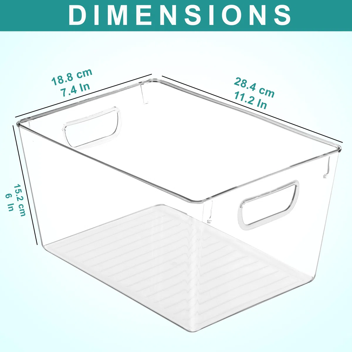 KICHLY Pantry Organizer, 6er-Pack Kunststoffbehälter mit Griffen für Küche, Schrank, Kühlschrank und Regal, BPA-frei, stapelbare Vorratsbehälter