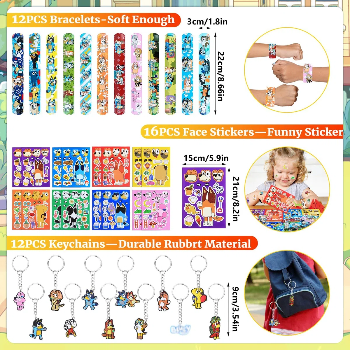 Kindergeburtstag Mitgebsel Set- 70Pcs Party Geschenke Mitbringsel Blue Party Favor Spielzeug Schnapparmband Abzeichen Geschenktüten Aufkleber Ostergeschenke Goodie Bag Füllstoffe für Mädchen Jungen