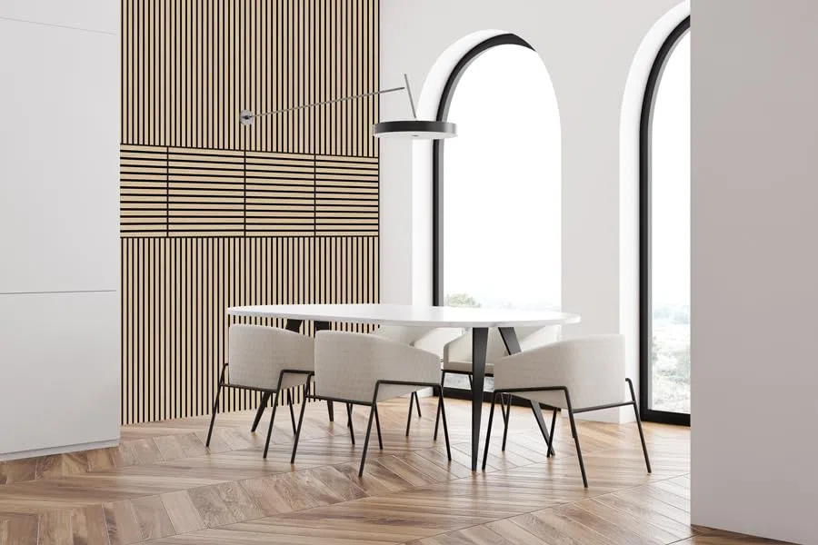 JANGAL Modular Wall Akustikpaneel, Echtholz Furnier Eiche + MDF (52 x 104 cm), Modulares Wandpaneel, mit recyceltem PET-Filz, zum Kleben oder Schrauben, Wandverkleidung, Holzpaneel (Fanal Oak)