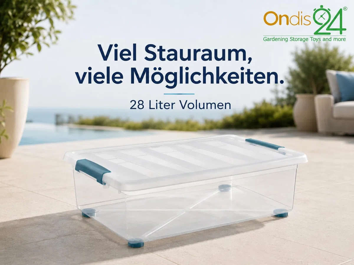 Ondis24 Katla 28l Aufbewahrungsbox Rollbox Unterbettbox Ordnungssystem Aufbewahrungsbehälter mit Deckel (2)
