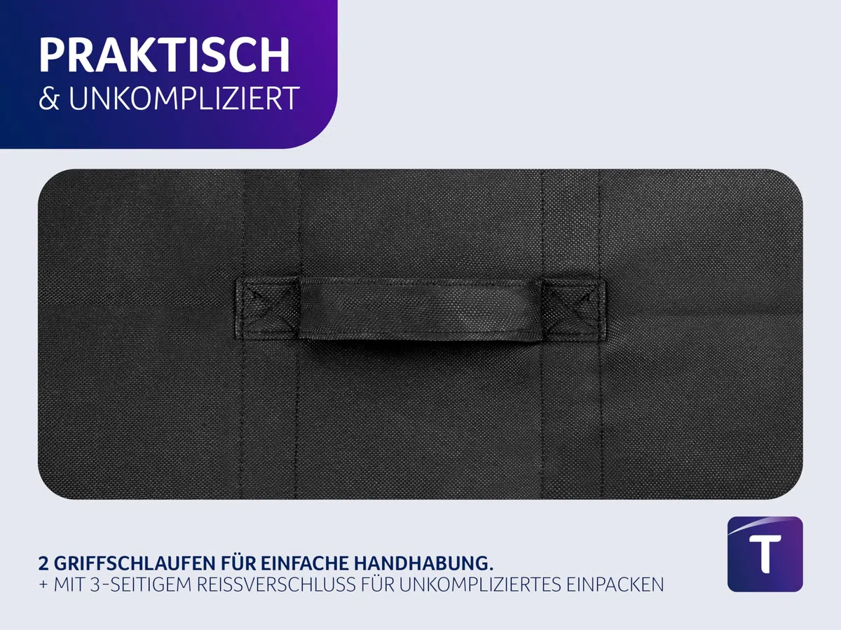 Traumnacht Matratzen-Aufbewahrungstasche mit 3-seitigem Reißverschluss und Tragegriffen, 90 x 200 x 26 cm, Öko-Tex zertifiziert, produziert nach deutschem Qualitätsstandard