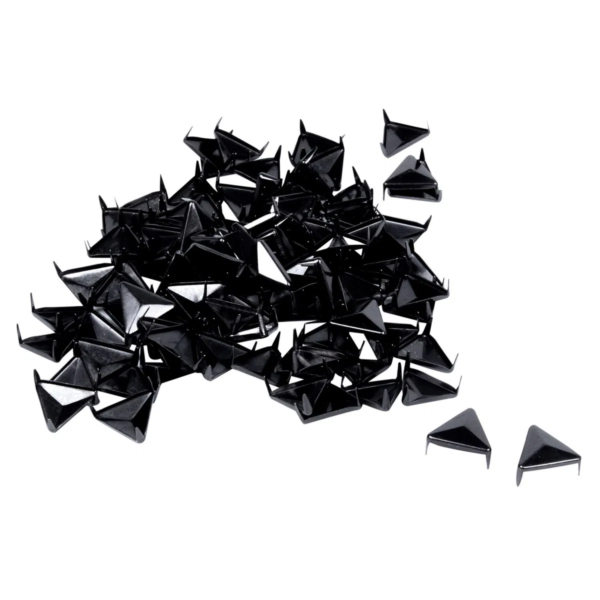 100 Stucke 10mm Metall Bugel-Nieten Ziernieten Dreieck schwarz