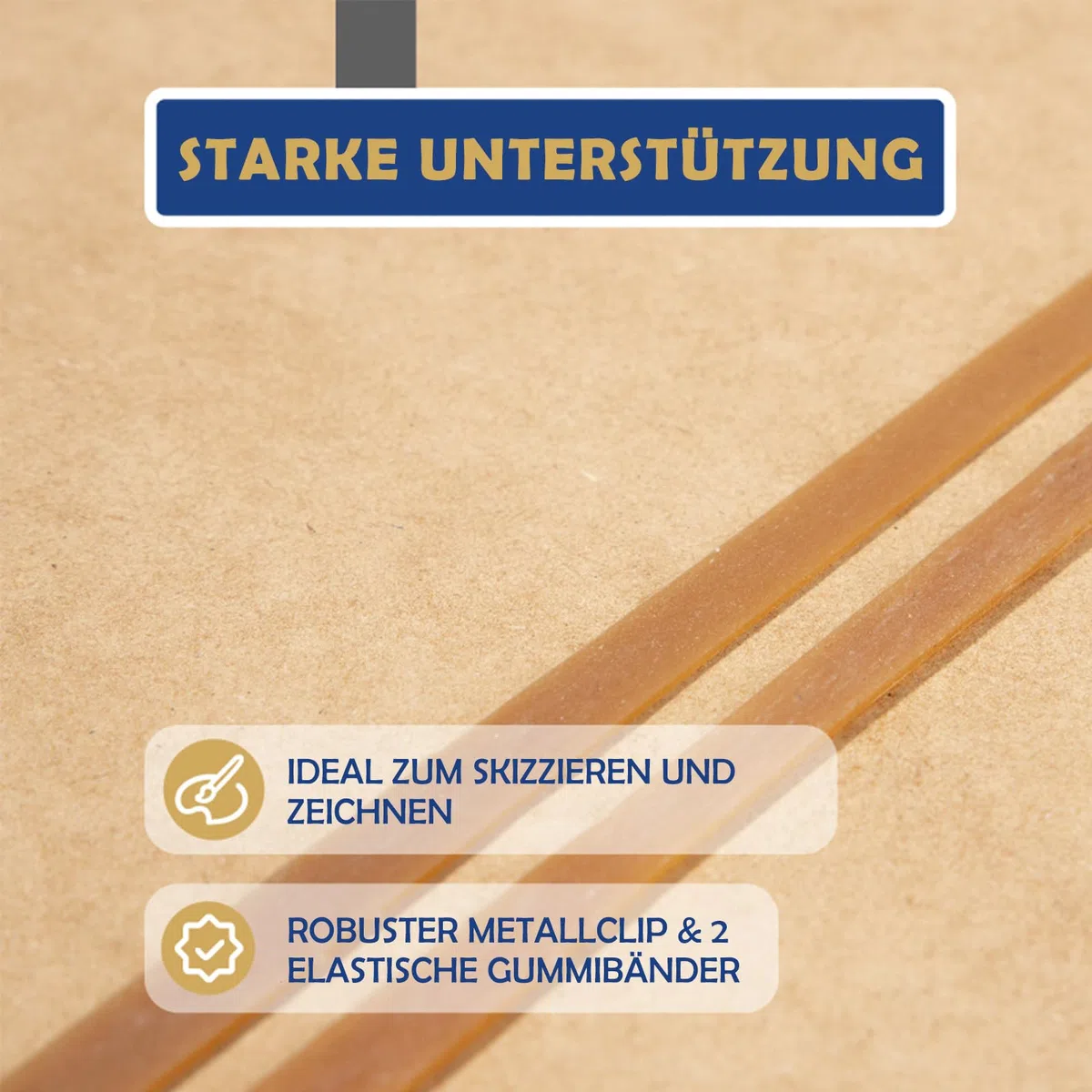 COOZEE 33x43cm Drawing Board für Künstler, Klemmbrett Holz mit robustem Clip und Gummibändern, Tragbarer Kunstklemme Schreibbrett für Klassenzimmer und Studio -Zeichnen