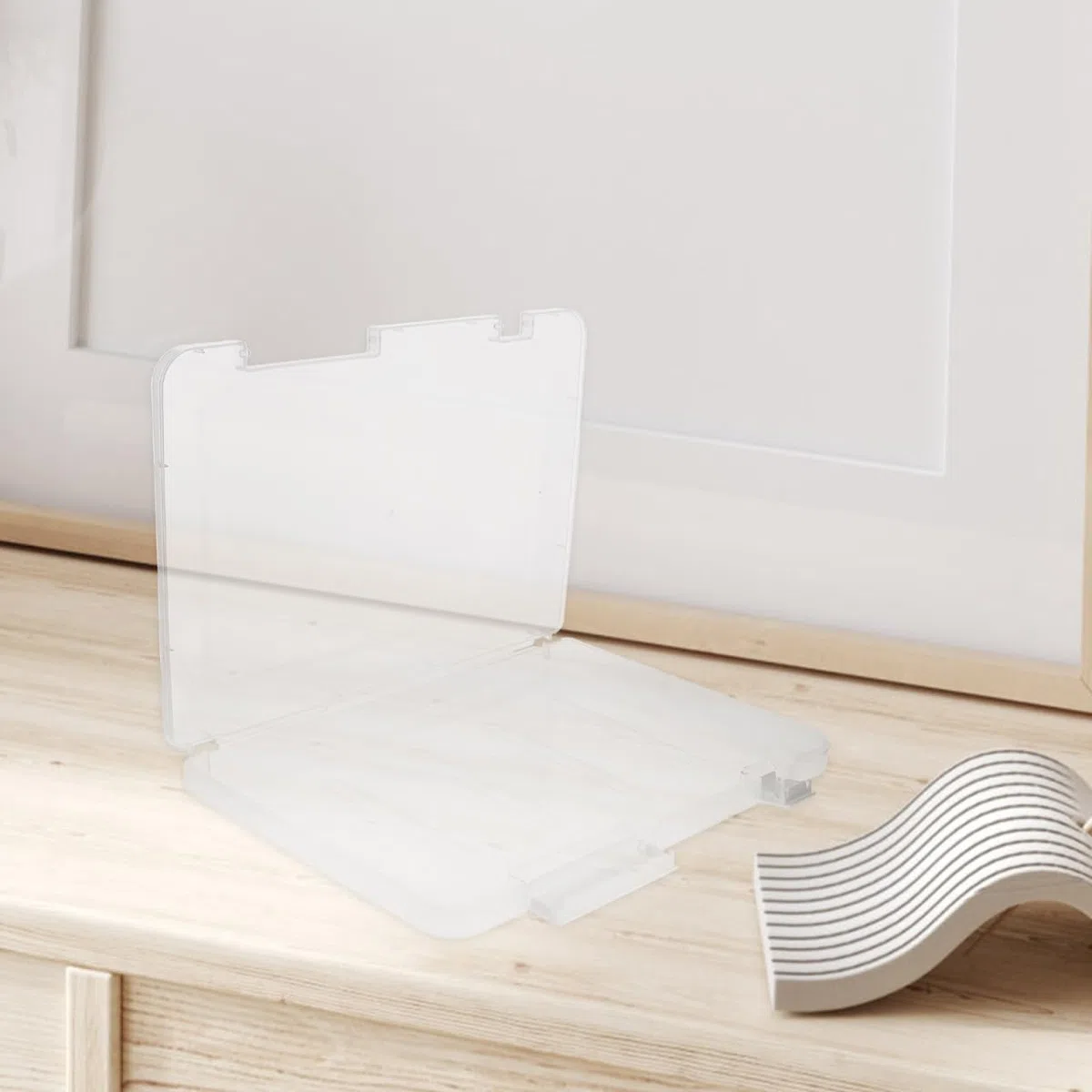 TOPBATHY Tragbare A5-Aufbewahrungsbox Mit Deckel Transparente Dokumentenbox Aus Kunststoff Für Büro Zuhause Und Schule Organizer Zur Sortierung Von Dateien Fotos Und Scrapbook-Papier