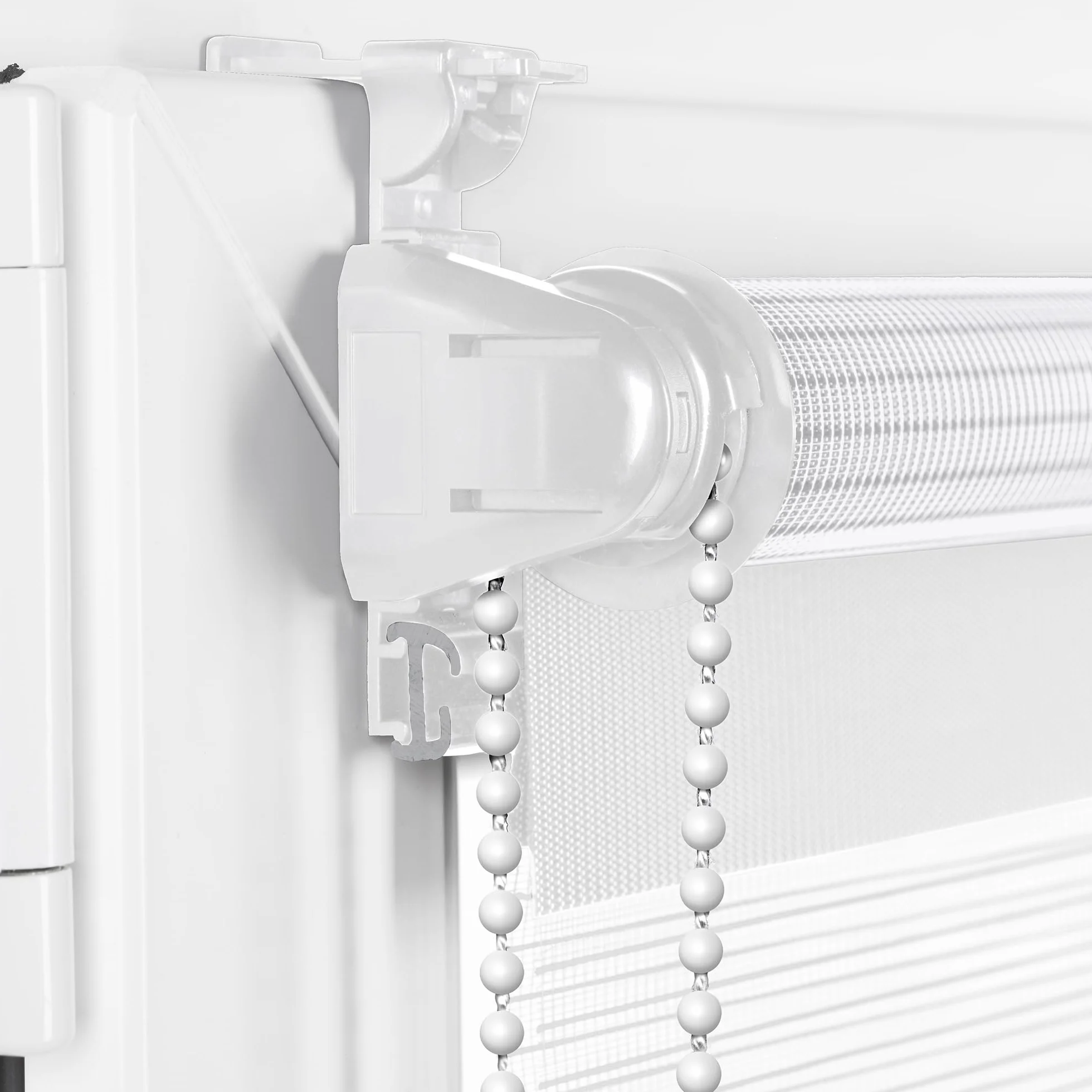 Doppelrollo Klemmfix ohne Bohren 80cm x 130cm Weiß Duo Rollo Klemmrollo Sonnenschutzrollo Fensterrollo für Fenster & Türen Zebrarollo Seitenzugrollo