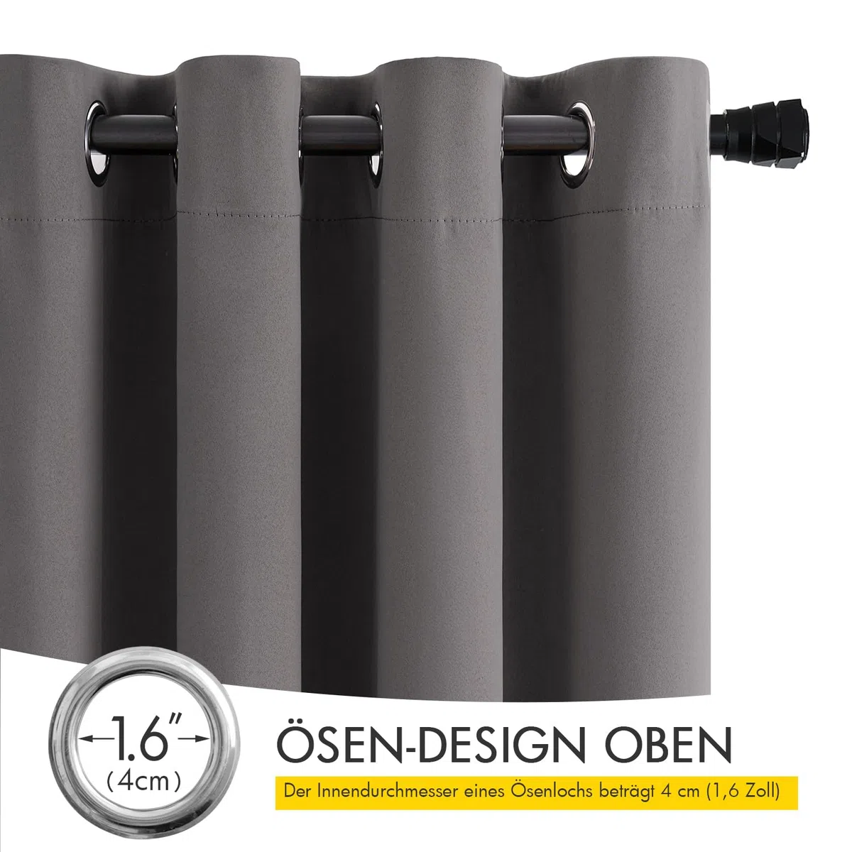 MIULEE Vorhänge Grau Blickdicht mit Ösen 245 cm Lang, Schöner Weicher Verdunklungsvorhänge zum Verdunkeln von Räumen, 2er Set Abdunkelnde Vorhänge Wohnzimmer Blickdichte Ösenvorhang Jeder H245 X B140