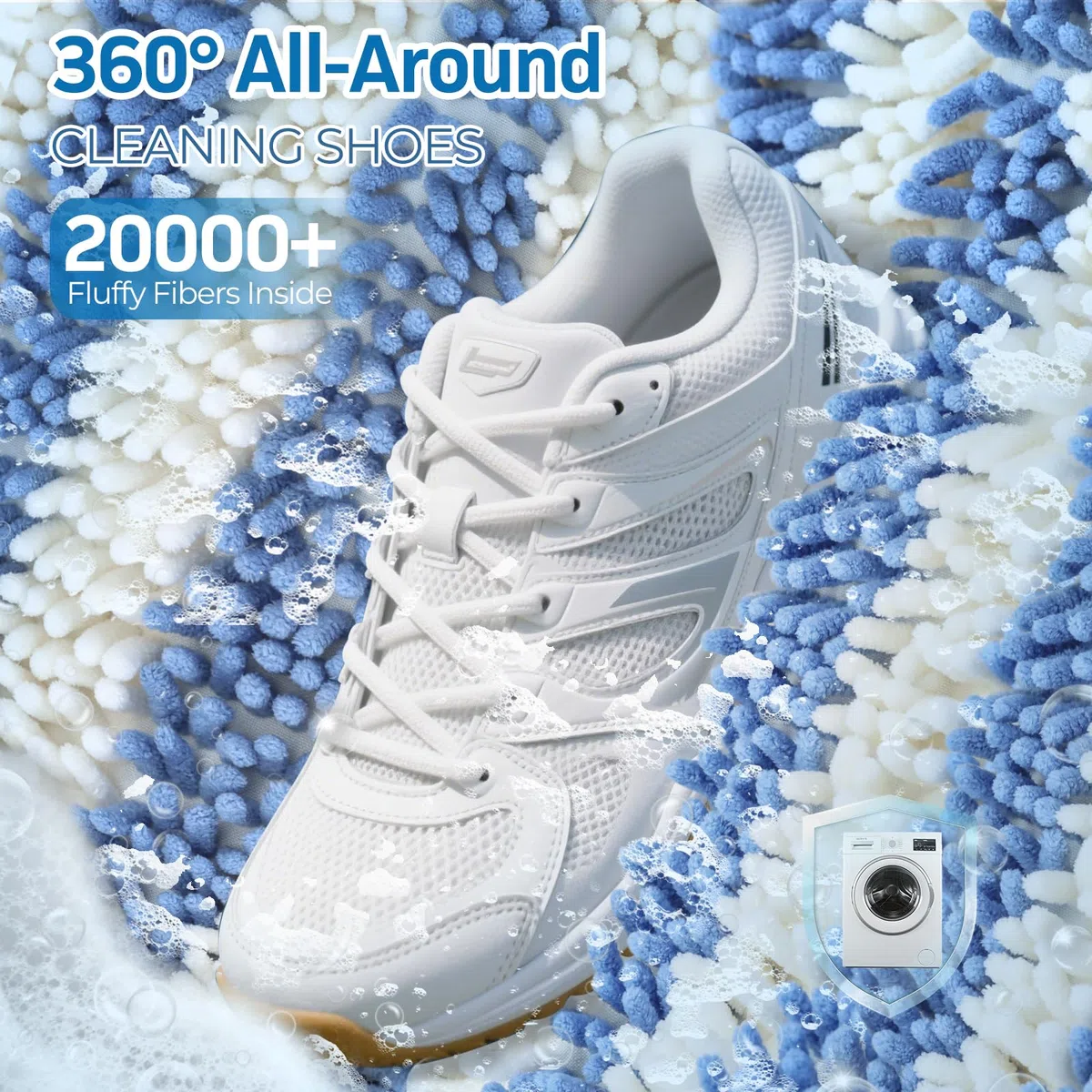 BoriYa Schuhwaschbeutel Waschmaschine - 2 Stück Schuhbeutel Waschmaschine 360° Reinigung,2026 Upgrade Nikelon Schuh Waschbeutel für Sneaker,Groß Wäschesack Schuhe für Waschmaschine mit Reißverschluss