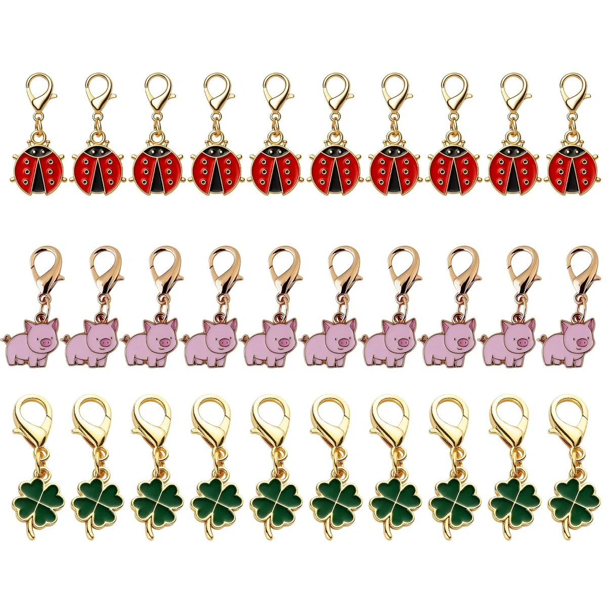 30 Pcs Silvester Glücksbringer Set, Kleine Glücksbringer Marienkäfer neujahr Klein für Neujahr Weihnachtsgeschenke