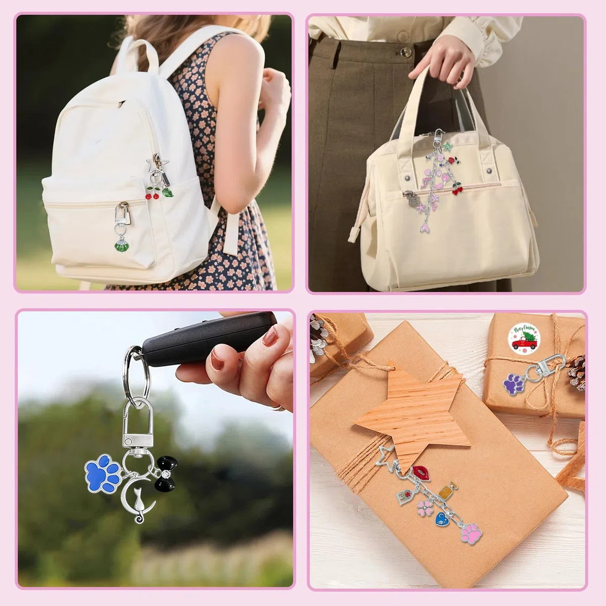 352 Stück DIY Schlüsselanhänger Selber Machen, Metall Charms Anhänger Set, Schlüsselringen Basteln Verlängerungsketten Schlüsselanhänger Clips und Zange, Keychain Diy für Taschenanhänger,Silber