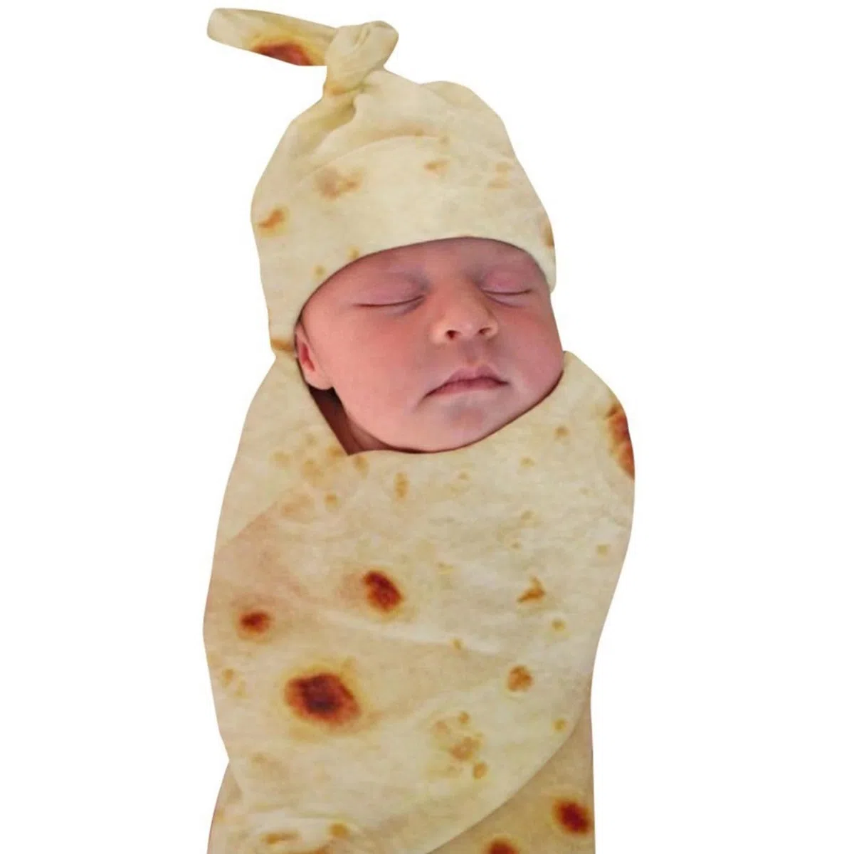 Baby-Tortilla-Decke, Mütze, Weich, Atmungsaktiv, Rund, Wickelset für 0–6 Monate, Fotoshooting-Requisiten für Neugeborene