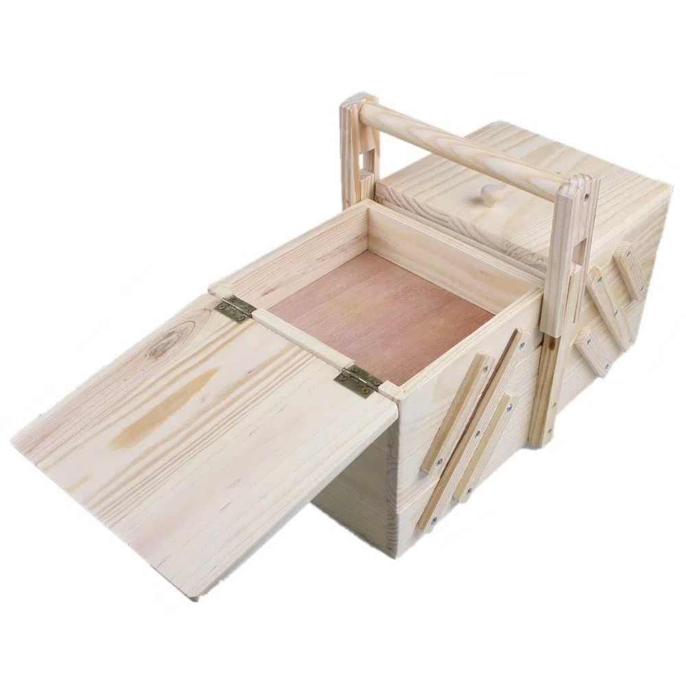 BBTrade Sales Nähkasten aus Holz, 1 - Pack, Beige