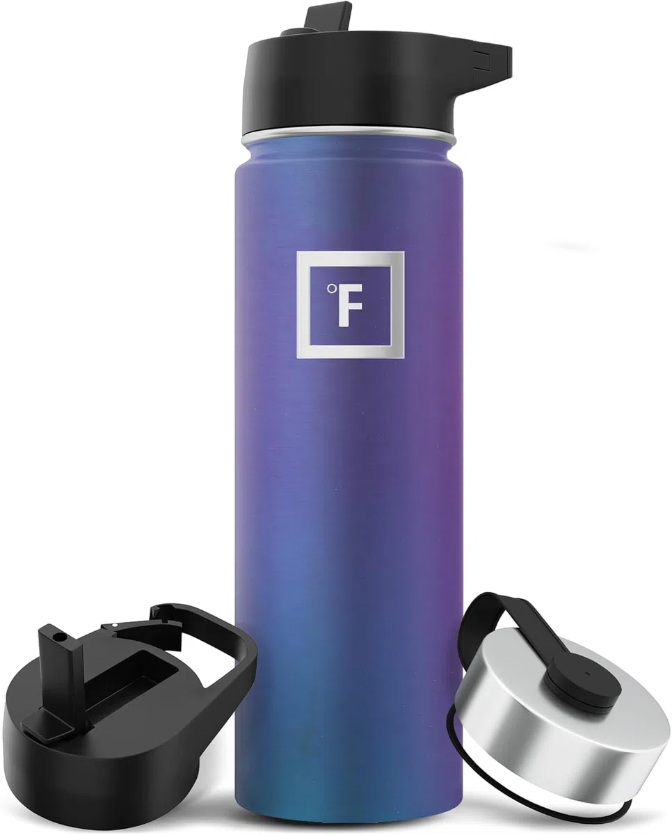 Edelstahl Trinkflasche mit Strohhalm - 650/950/1200/1800 ml - Kohlensäure Geeignet Auslaufsicher Doppelwandig Isoliert Thermosflasche BPA-Freie - Wasserflasche Sport Gym Fitness Reisen Kinder