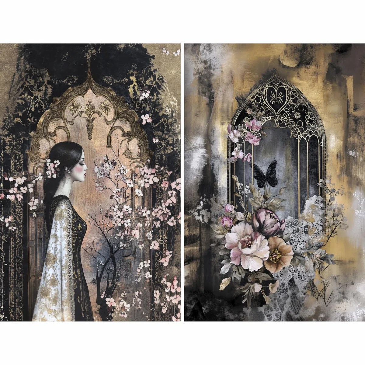 Viktorianisches Gothic-Reispapier, 20 x 26,5 cm (6 Blatt) – 6 x Decoupage-Papier für Collage, gemischte Medien, Kartenherstellung und Basteln, Decoupage von CRAFT KREATIVELY