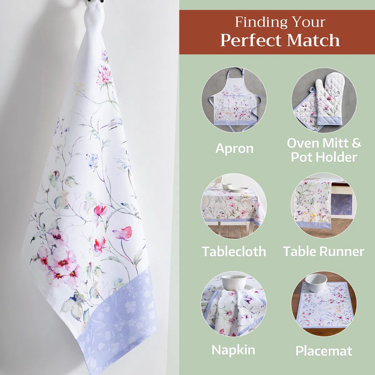 Maison d'Hermine Küchenhandtücher, 3er-Set, 100% Baumwolle, 70 x 50 cm, wiederverwendbar, saugfähig, mit Aufhängeschlaufe, ideal für Küche und Esszimmer,Frühjahr Sommer - Summer Floral