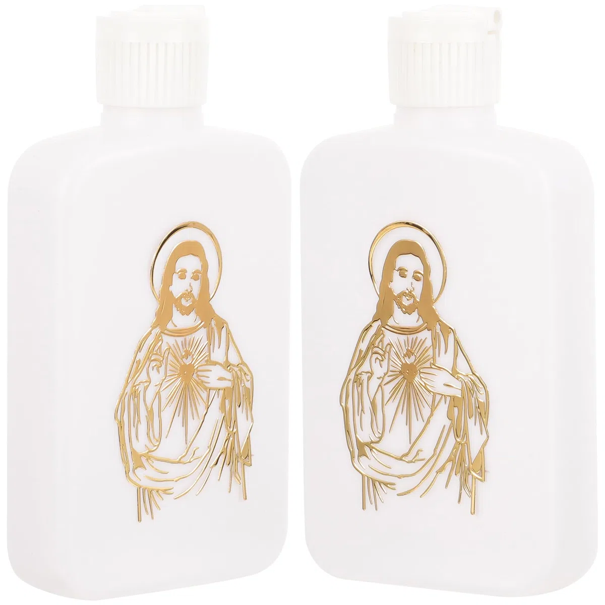 Angoily 2 Stücke Taufe Weihwasser Flasche Fläschchen 100ml Kreuz Holy Water Bottle Kleine Weihwasserflaschen Kunststoffflaschen zum Befüllen für Gäste Paten Kinder Halloween Taufgeschenke