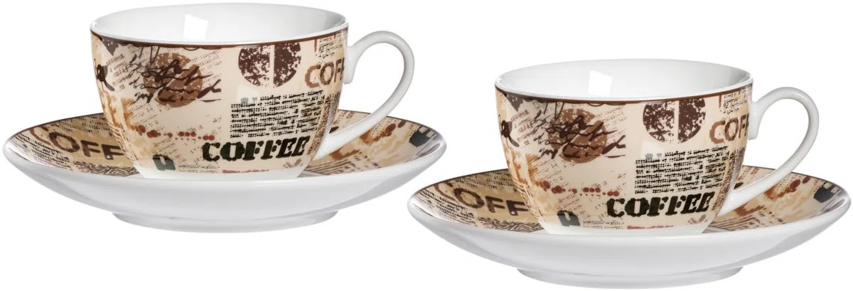 Ritzenhoff & Breker Cappuccino-Set Crema | 4-teilig | 220 ml | Porzellan