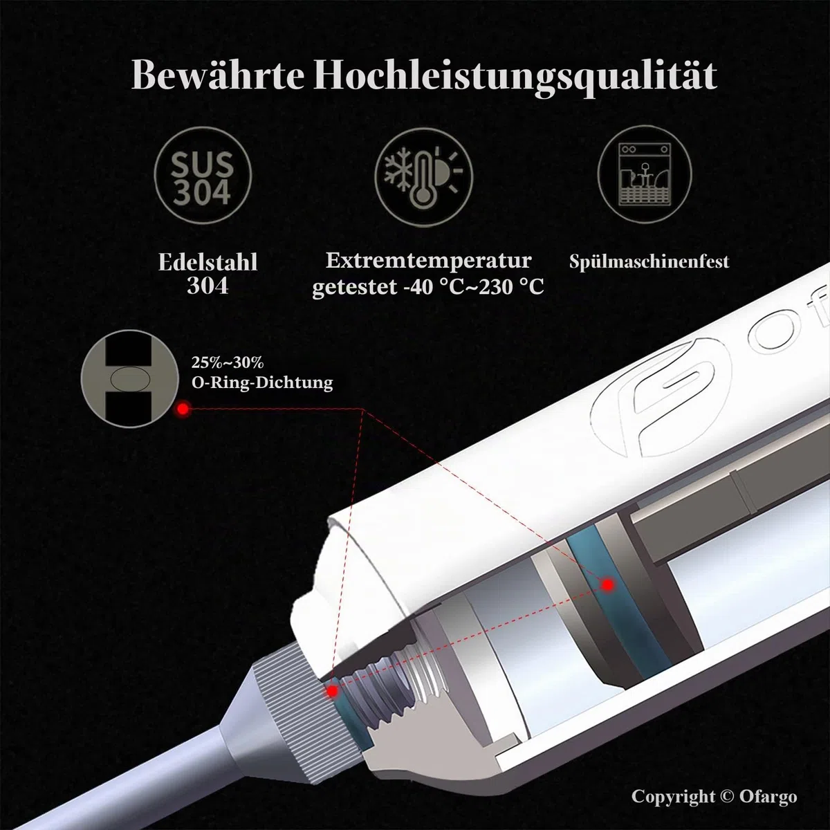Ofargo Edelstahl Fleischspritze mit 3 Marinadeneinspritznadeln für Holzkohlegrills, 59 ml Fassungsvermögen, inklusive Bedienungsanleitung Geschenk für Männer und Frauen, die gerne grillen