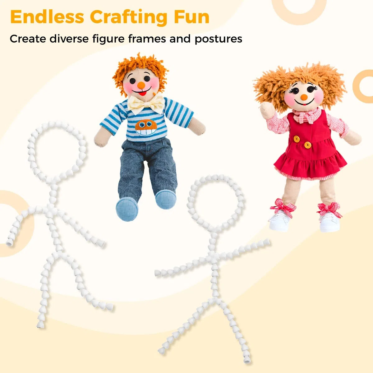 170-teiliges Puppenskelett-Set mit Kugelgelenken und Verbindungsstücken für DIY-Modelle, inklusive flexiblen 9-mm-Gelenken für Stofftierfiguren