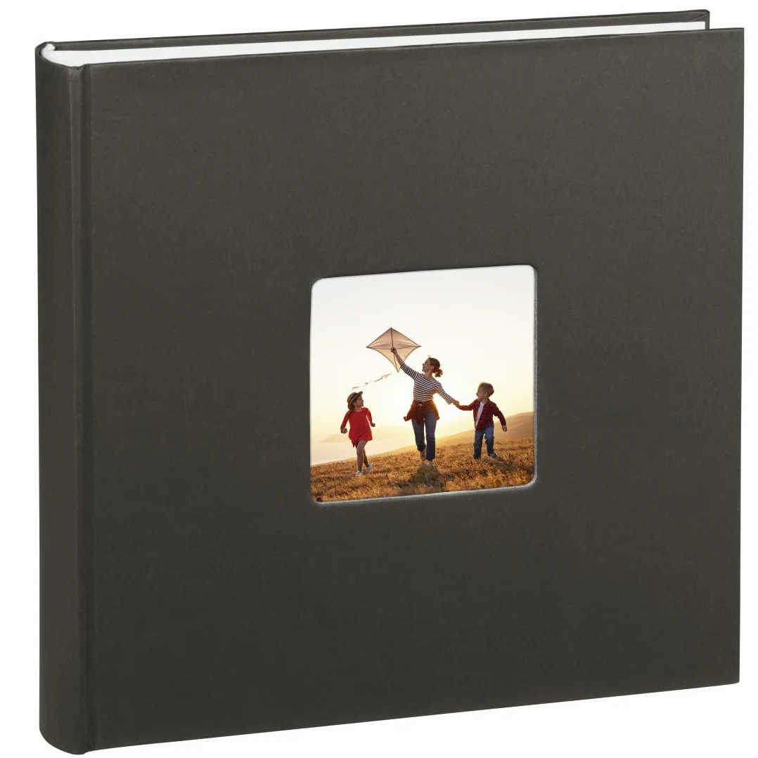Hama Fotoalbum Jumbo 30x30 cm (Fotobuch mit 100 weißen Seiten, Album für 400 Fotos zum Selbstgestalten und Einkleben) schwarz