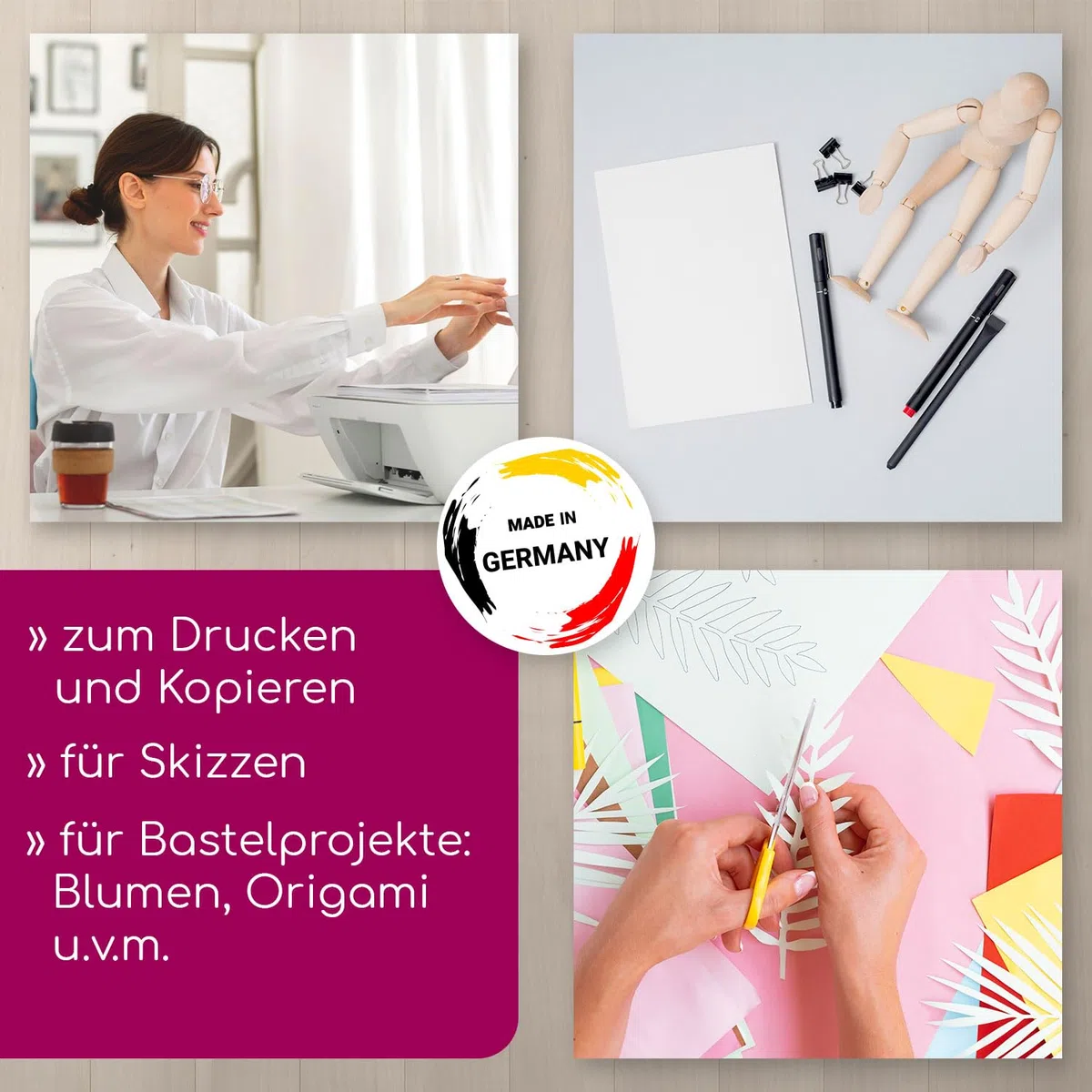 younikat Kopierpapier blanko 1000 Blatt I DIN A5 80 g/m² weiß beidseitig I Druckerpapier für Büro Schule Basteln Zeichnen Notizen I dv1419