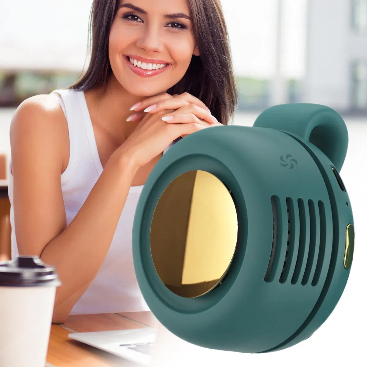 Generico Mini-Ventilator mit Clip, ohne Flügel, 3 Geschwindigkeitsstufen, persönlicher Clip-Ventilator für Hemd, Sommer, Haus, Büro, Reisen, Camping, Outdoor