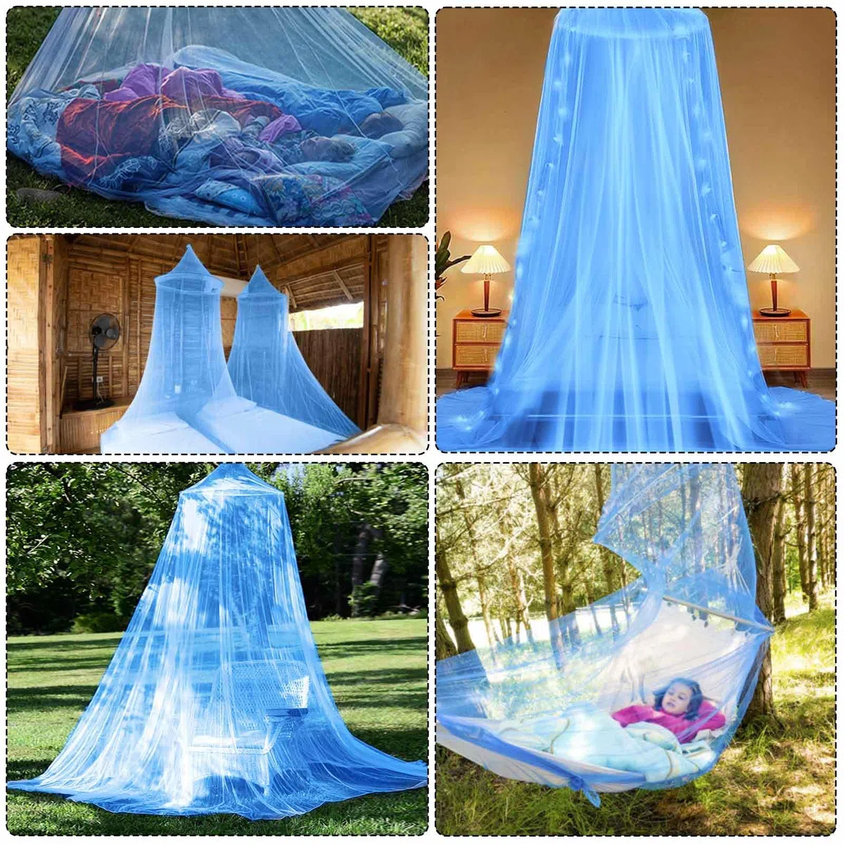 Moskitonetz Bett,Mückennetz Bett,Mosquito Netz Reise 60x250x1100cm,Moskitonetz Reise Blau,Betthimmel Mädchen für Garten Camping Hause Betthimmel