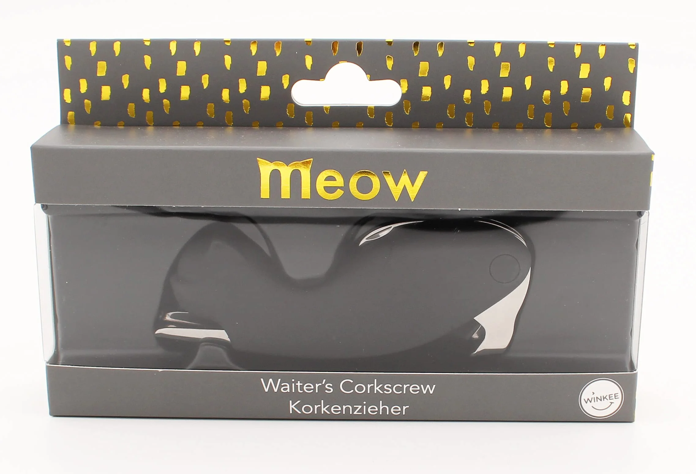 Winkee - Miau Kellnermesser | Stylisches Kellnermesser | Wein-Flaschenöffner mit Folienschneider | Korkenzieher Wein Katze | Corkscrew-wine opener cat
